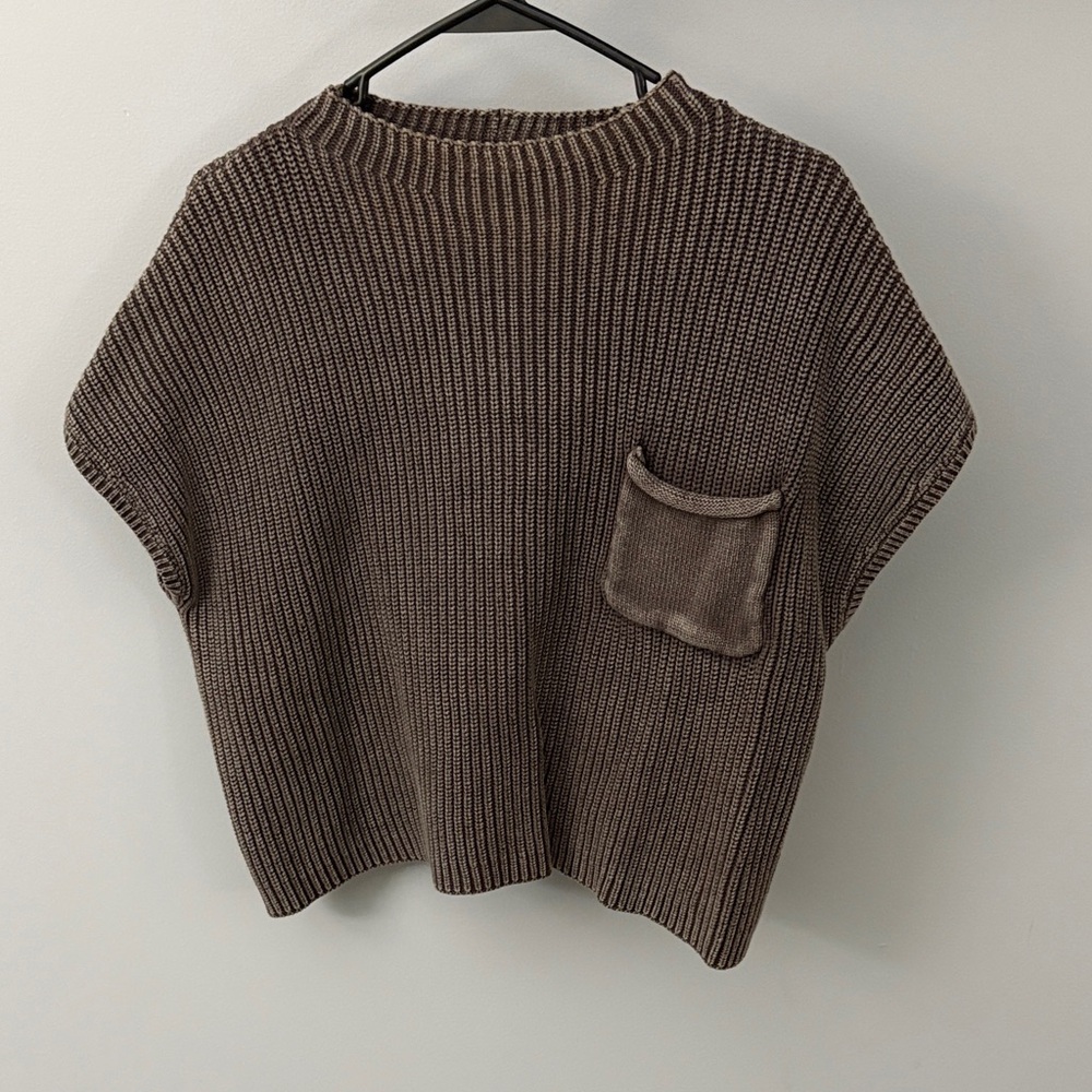 Brown Knit Sweater Vest